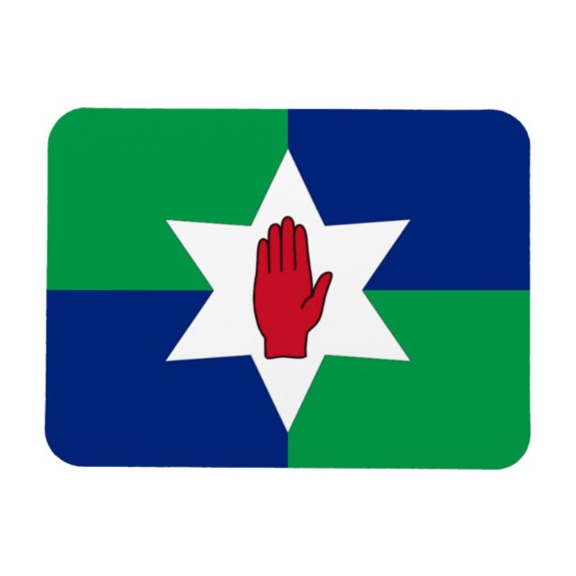 Íman N. Irlanda Flag Magnet - Star on Green & Blue (Horizontal)