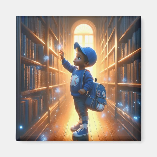 Íman Na biblioteca - Blue Magnet (Frente)