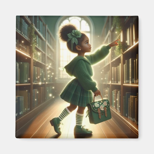 Íman Na Biblioteca - Green Magnet (Frente)