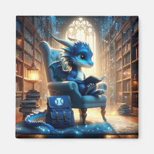 Íman Na Biblioteca - Ímã do Dragão Azul