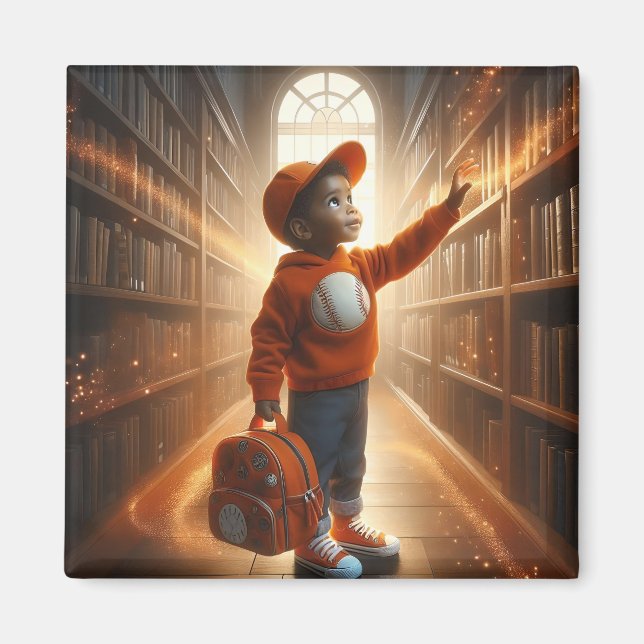 Íman Na Biblioteca - Laranja Magnet (Frente)