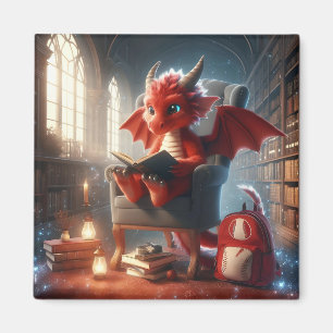 Íman Na Biblioteca - Magnet do Dragão Vermelho