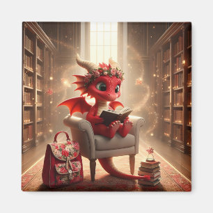 Íman Na Biblioteca - Magnet do Dragão Vermelho