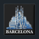 Íman Na moda Barcelona Catedral Espanha Vintage<br><div class="desc">Incrível e singular trabalho de arte do Skyline da Espanha de Barcelona mostrando as famosas visões e prédios da cidade espanhola. Faz um presente de lembrança excelente para todos os turistas e catalães e todos os amados. Compre o seu hoje. Incrível ideia de presente de Barcelona no aniversário ou no...</div>