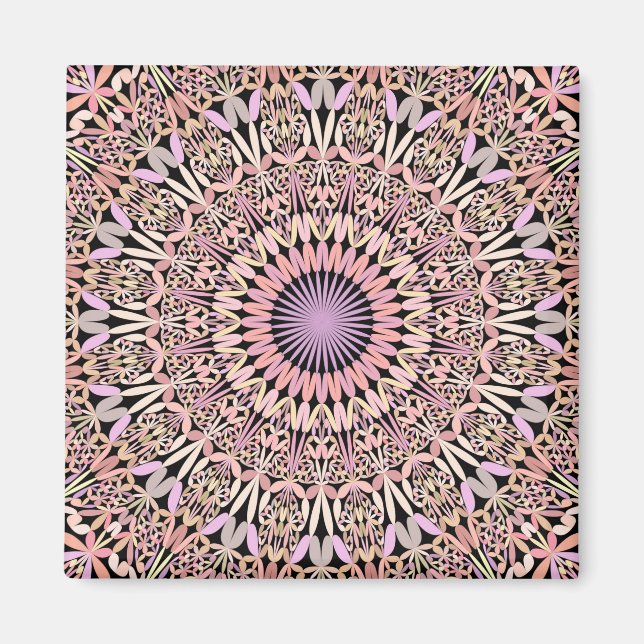 Íman Na moda de Mandala Rosa (Frente)
