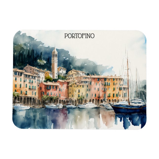 Íman Na moda Portofino Itália — Pintor Aquático (Horizontal)