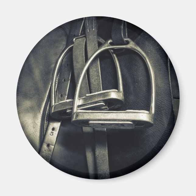 Íman Na moda Silver Stirrups em Inglês Riding Saddle (Frente)