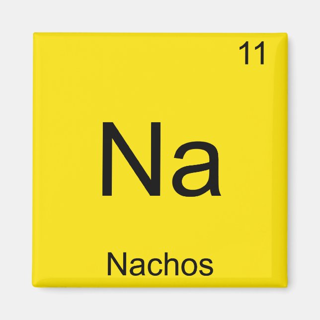 Íman Na - Nachos Funny Chemistry Elelement Symbol T-Shi (Frente)