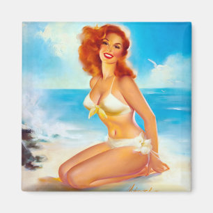 Íman Na praia Pin Up