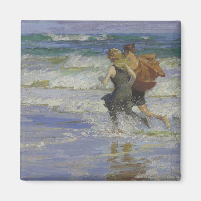 Íman Na praia (por Edward Henry Potthast) (Frente)