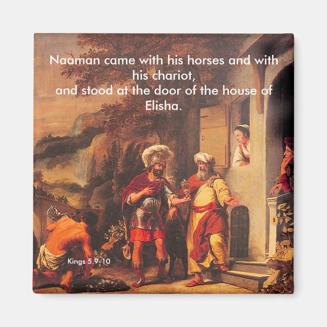 Íman Naaman Healing by Elisha - Magnet (Frente)