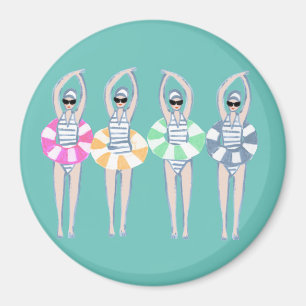 Íman Nadadores de natação artística em Vintage Natação