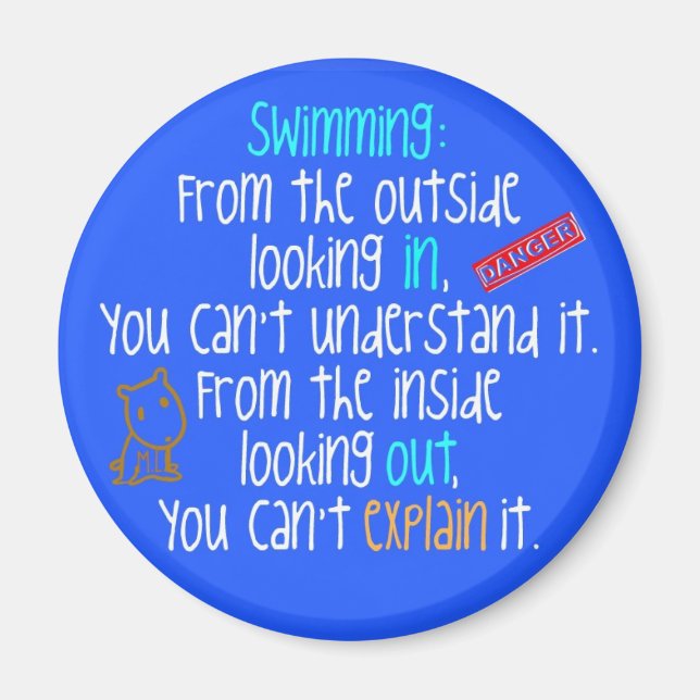 Íman Nadando olhando para fora (Frente)