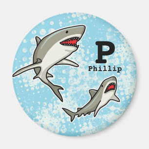 Íman Nadar tubarões, acrescentar nome da criança e mo