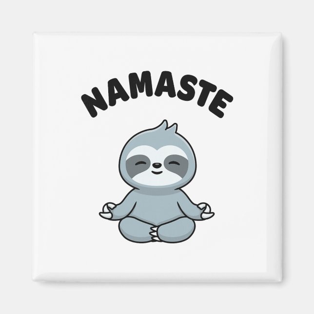 Íman Namaste Divertido Sloth Fofo Kawaii Yoga Sloth Est (Frente)