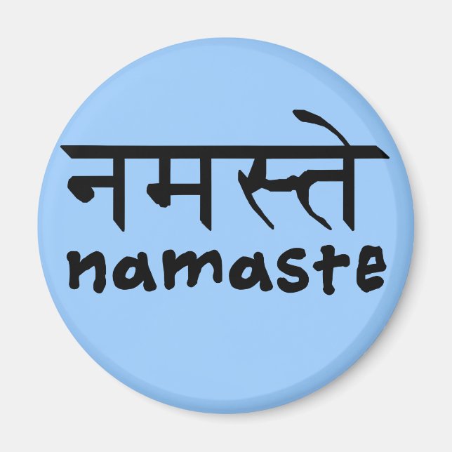 Íman Namaste em inglês e hindi (Frente)