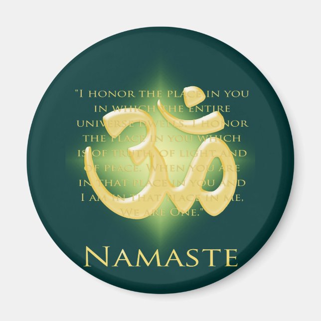 Íman Namaste - Eu arco a você (em verde) (Frente)