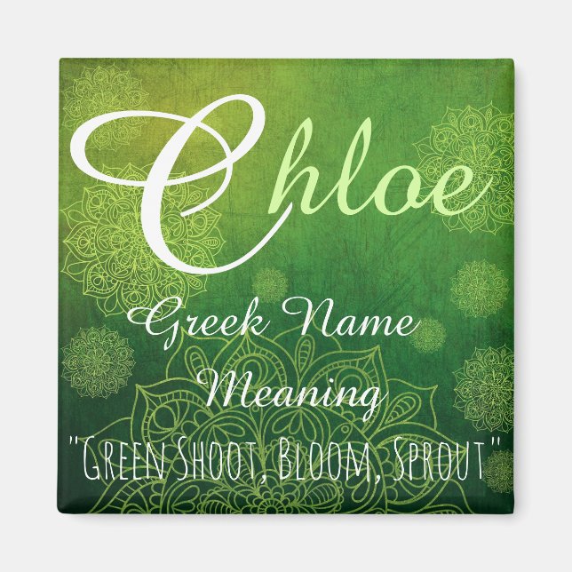 Íman Name Magnet: Chloe, Sprout, Bloom (Frente)