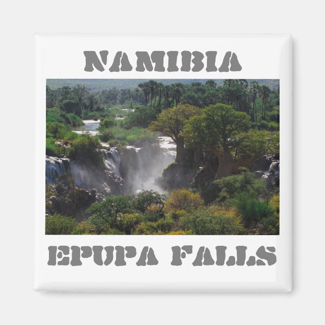 Íman Namíbia Kunene Rio Epupa cai na paisagem Baobás (Frente)