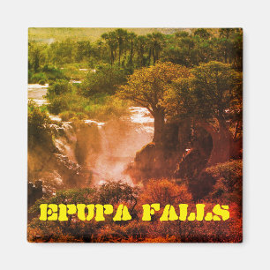 Íman Namíbia Kunene Rio Epupa cai na paisagem Baobás