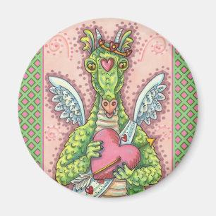 ÍMAN NAMORADOS DE FANTASIA CUPID DRAGON, CORAÇÃO E SETA