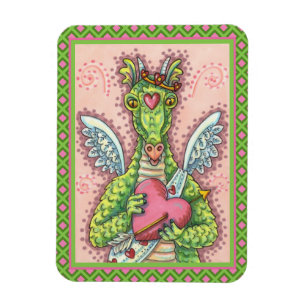 ÍMAN NAMORADOS DE FANTASIA CUPID DRAGON, CORAÇÃO E SETA