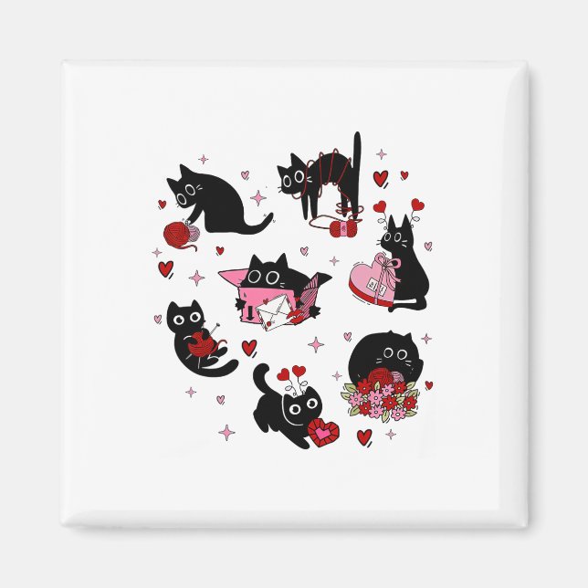 Íman Namorados de Gatos Pretos (Frente)