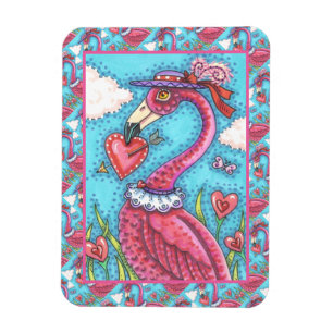 Íman Namorados DE PINK FLAMINGO CORAÇÃO, AMOR BIRD WHIM