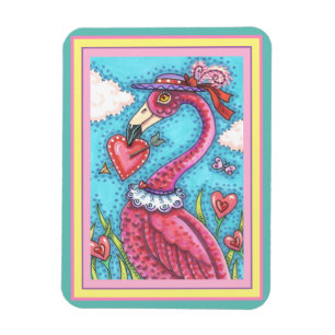 Íman Namorados DE PINK FLAMINGO CORAÇÃO, AMOR BIRD WHIM