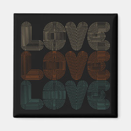 Íman Namorados de Typografo Simples Retro Love | Magnet