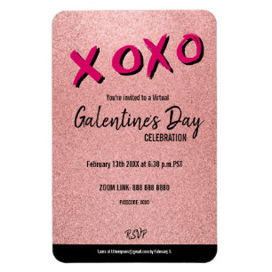 Íman Namorados do Glitter Virtual Galentine Rosa Dourad
