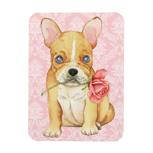 Íman Namorados Frenchie cor-de-rosa (Vertical)