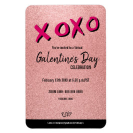 Íman Namorados Glitter Dourado do Virtual Galentine