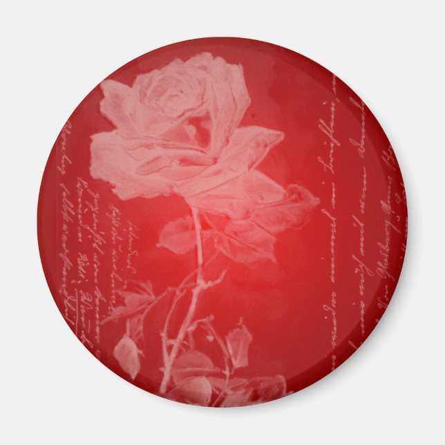 Íman Namorados rosa vermelha (Frente)