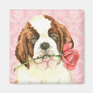 Íman Namorados St Bernard cor-de-rosa
