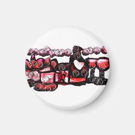 Íman Namorados vermelho de vinho tinto