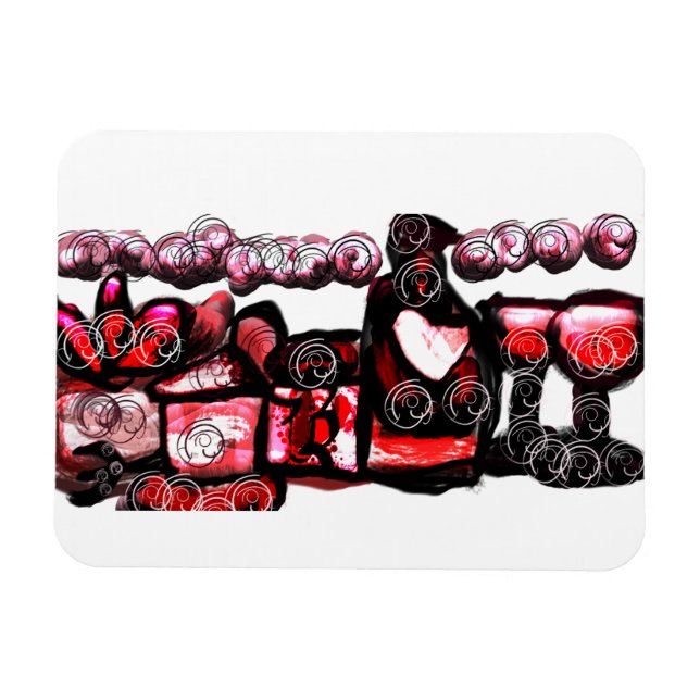 Íman Namorados vermelho de vinho tinto (Horizontal)
