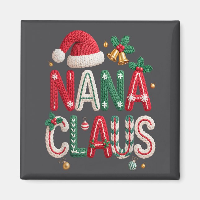 Íman Nana Claus Santa Claus Grandma Family Matching Chr (Frente)