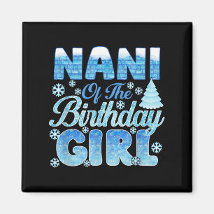 Íman Nani Da Rapariga De Aniversário Flocos De Neve Con