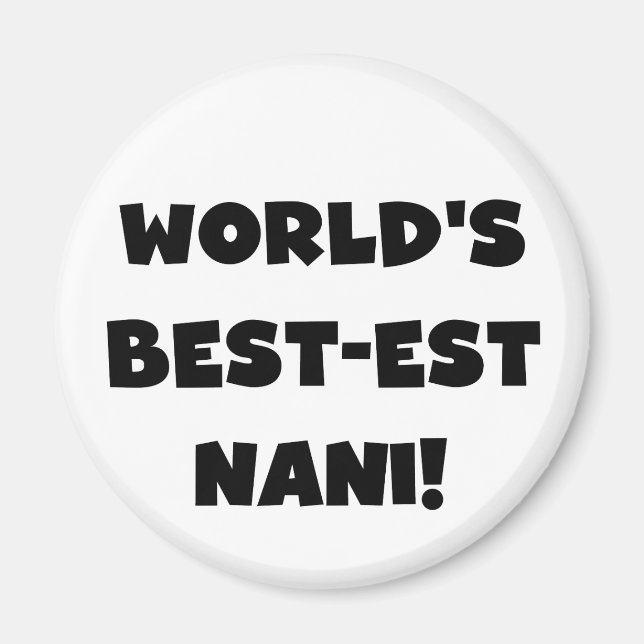 Íman Nani T-shirts e presentes do mundo de texto negro (Frente)