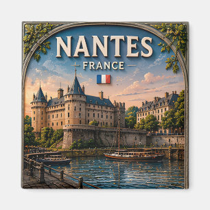 Íman 🌙 Nantes França Castelo e Rio sob Luz do Luar