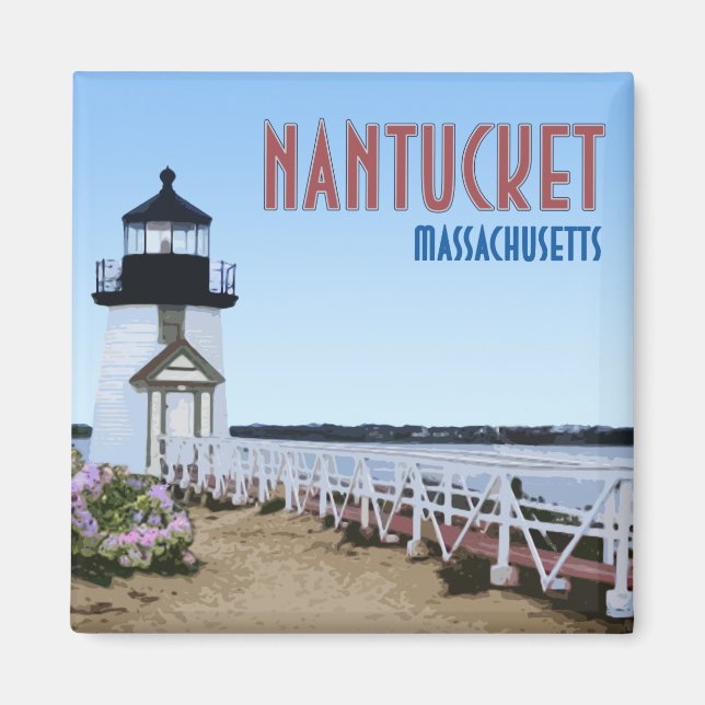 Íman Nantucket Brant Point Lighthouse Massachusetts (Frente)