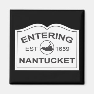 Íman Nantucket entrando Est. 1659 assine dentro o preto