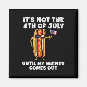 Íman Não Cachorro Quente Wiener 4 de Julho Bandeira Ame