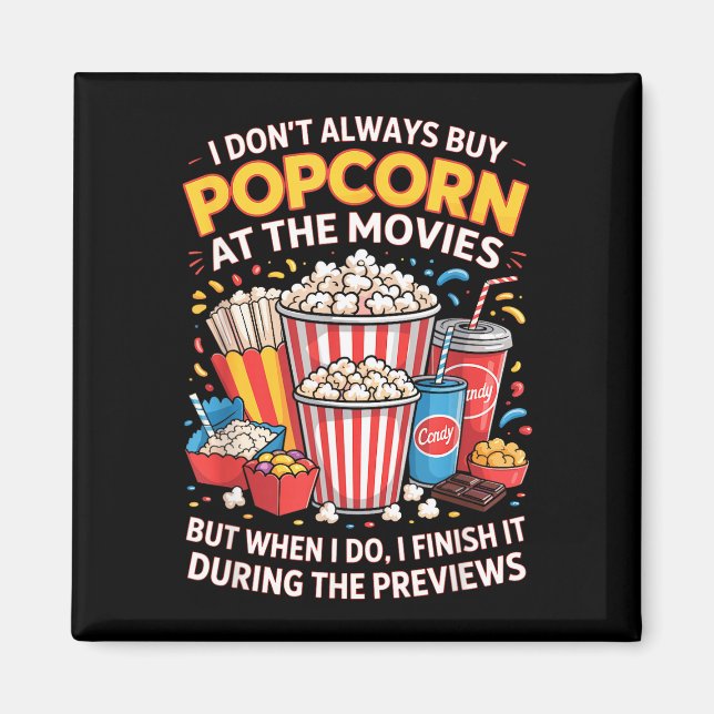 Íman Não compre pipoca filme comida de cinema noite lan (Frente)