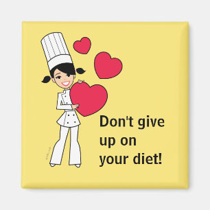 Íman Não dê acima em sua imã de geladeira da dieta