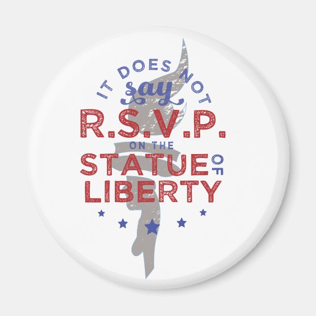 Íman Não diz RSVP na Estátua da Liberdade (Frente)
