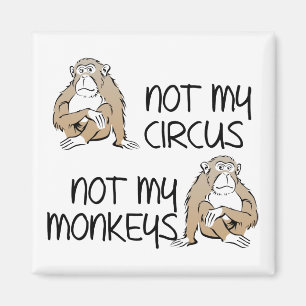 Íman Não É Meu Circo Ou Macacos Ímã de Geladeira Engraç