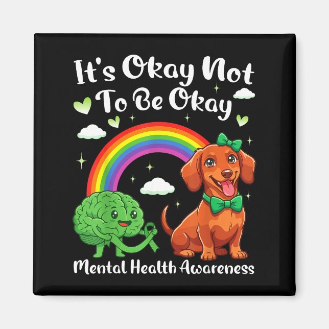 Íman Não é para ser dachshund de conscientização da saú (Frente)