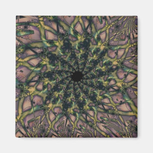 Íman Não Enviando Arte Fractal Rosa e Amarela